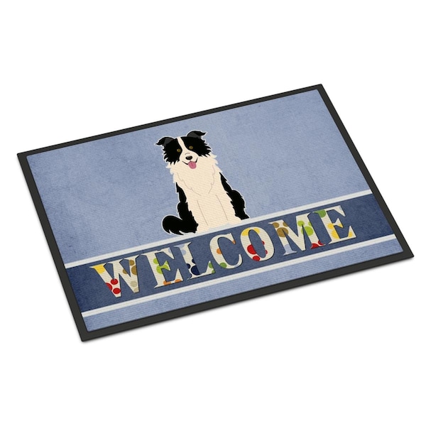 Carolines Treasures 18 x 27 in. Border Collie Black White Welcome Indoor or Outdoor Mat BB5699MAT - main